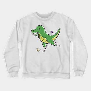 Tyrannosaurus Dinosaur Dino Ballerina Dance Cartoon Cute Character Crewneck Sweatshirt